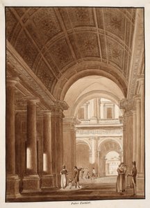 パラッツォファルネーゼ、1833年（茶色のウォッシュでエッチング）